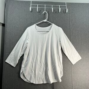 Susan Graver Weekend Essentials Petite Comfy Cotton Tunic White, Petite Large